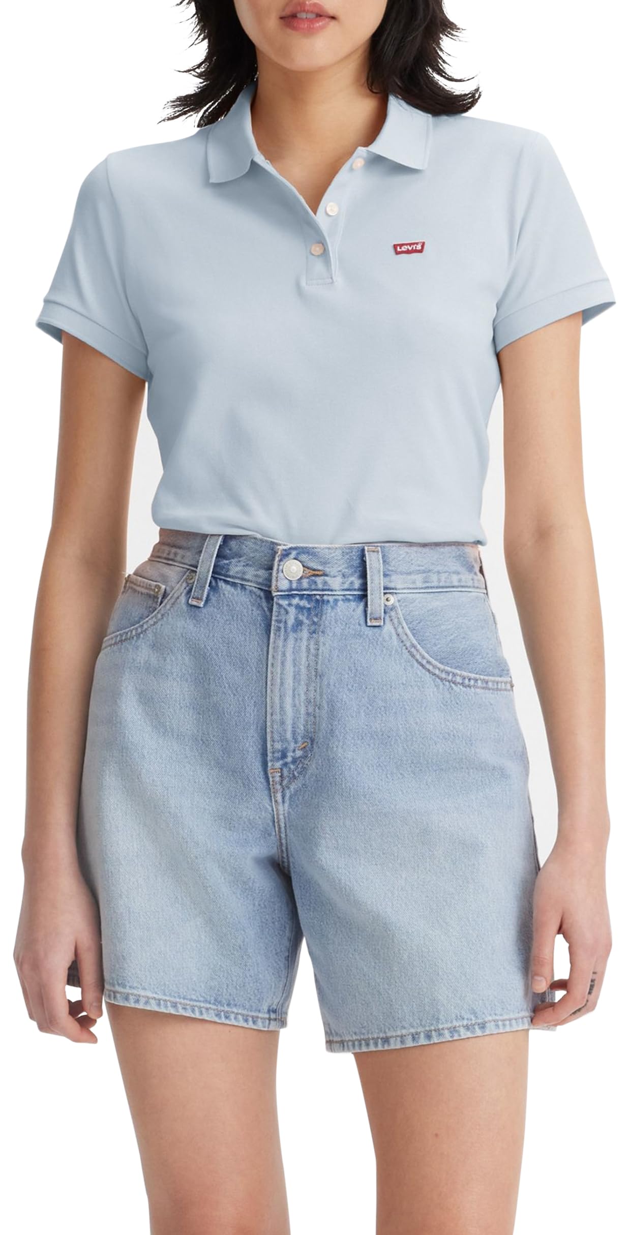 Levis Women's Blue Hm Short Sleeve Polo Shirt in Size 8, Sports Direct