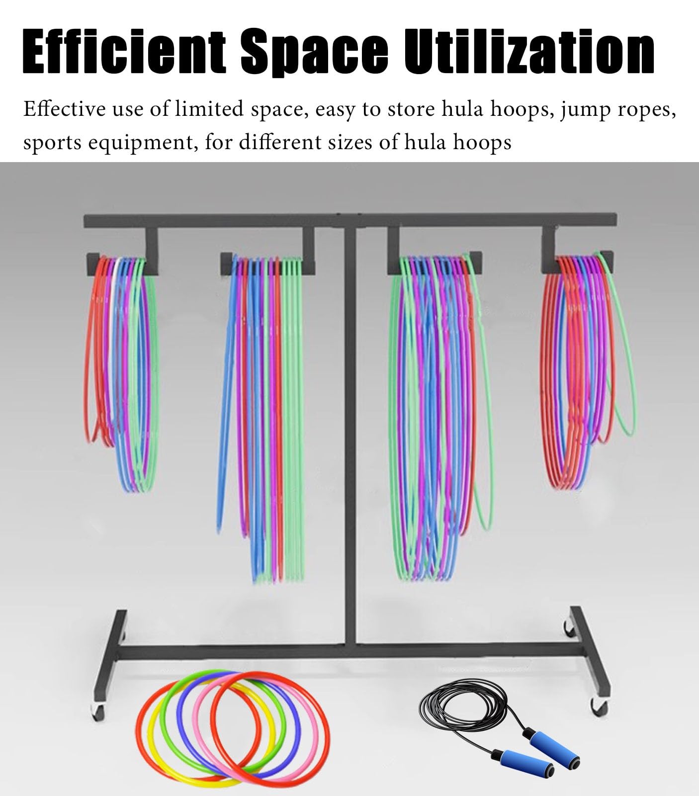 Supporto per hula hoop per esercizi, resistente, organizer per attrezzature sportive, varie dimensioni, soluzione portatile per casa e palestra