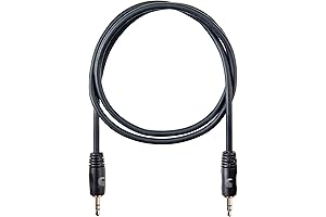 D'Addario Planet Waves Ultra-Thin Stereo Instrument Cable, 1/8 Inch TRS to 1/8...