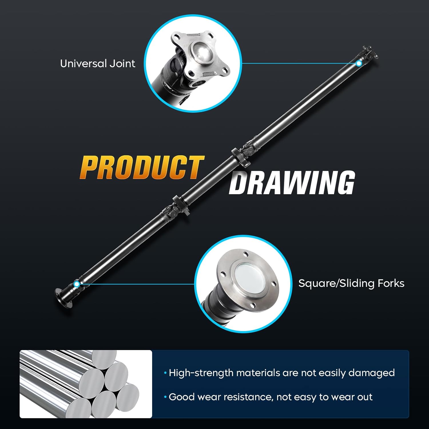 Rear Drive Shaft Driveshaft Assembly Compatible with Mazda CX-9 2007-2014 3.5L 3.7L, AWD, Replace# 976-780, 976780, KG03-25-100D-9U, KG03-25-100C, KG03-25-100D