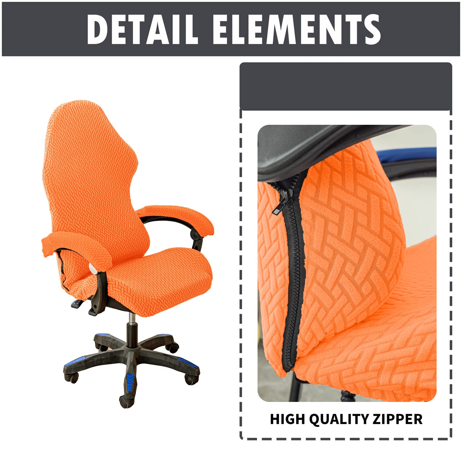 Copribraccioli Per Sedia Ufficio - 2 Pezzi, Elastici, Lavabili, In Poliestere Nero - Foto 14