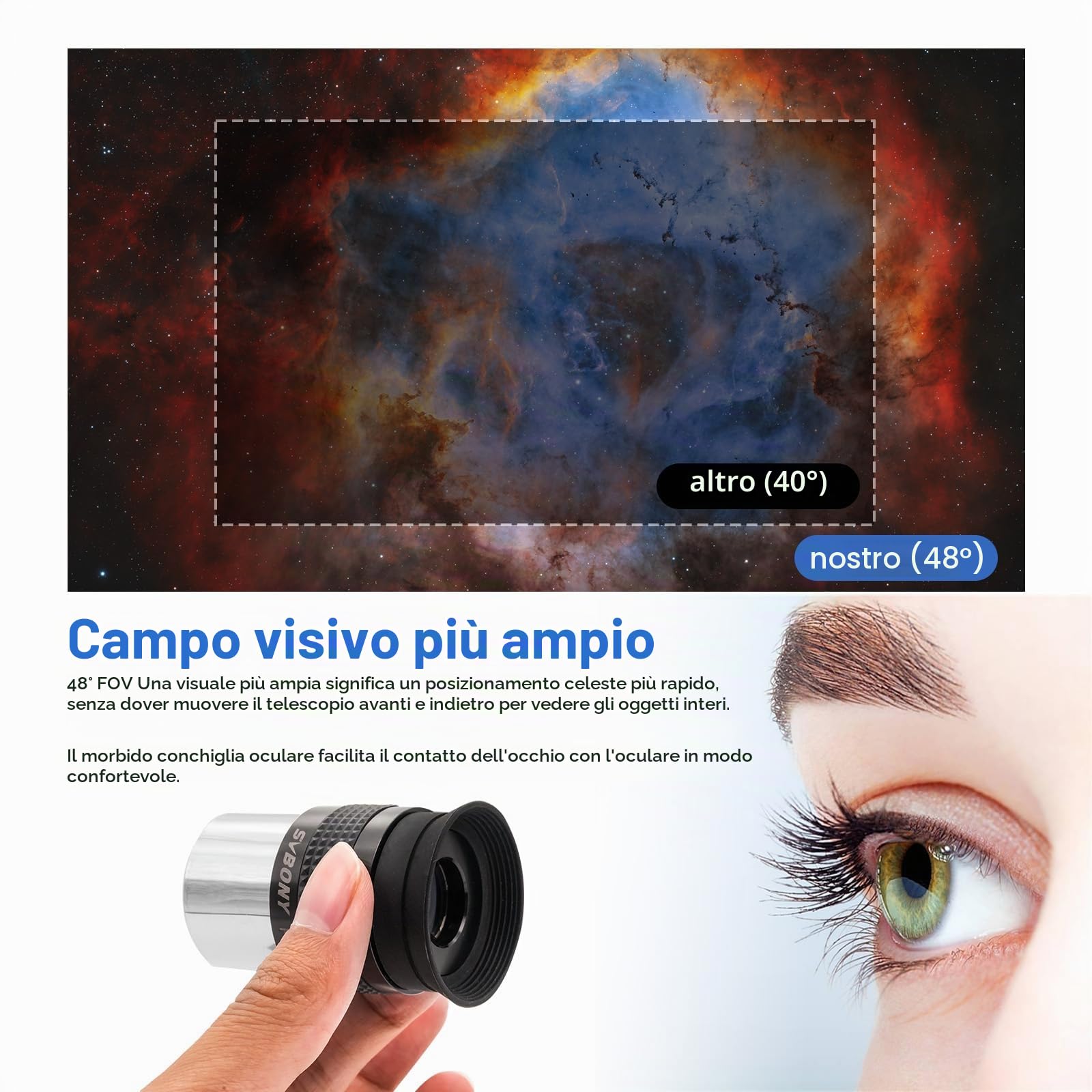 Svbony SV233 Oculare Telescopio Astronomico Kit, Oculare PLOSSL da 6 mm, 17 mm, 2 Lenti di Barlow, Filtro Lunare, Filtro ND4, Filtro Colorato 82A, con Borsa Portatile, per Pianeti Visivi Astronomici