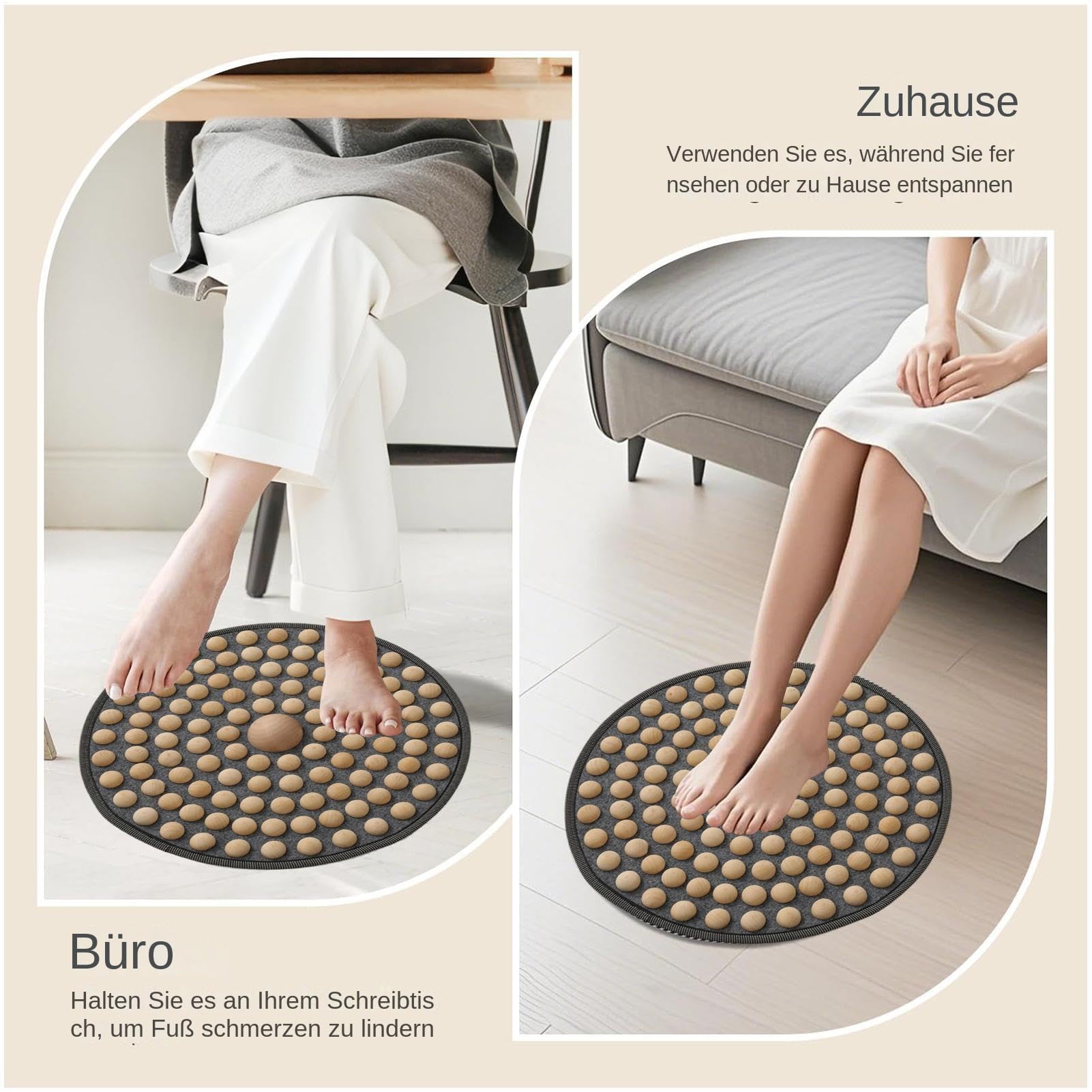 Alfombrilla de Madera para Pies Herramienta de Masaje de Madera Ergonómica