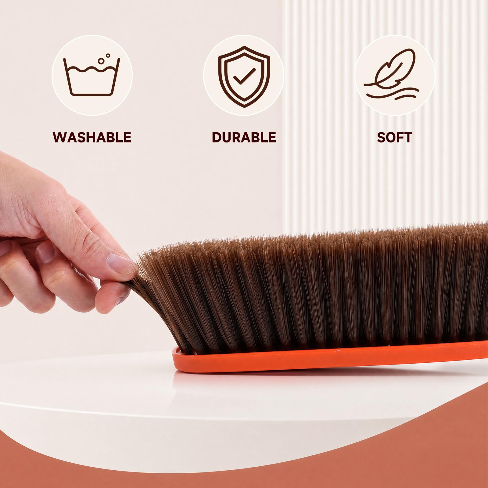 6 escobas de mano de plástico de 38,5 cm, herramienta de limpieza de cerdas suaves para cama, sofá, escritorio, ropa, muebles, encimera, hogar