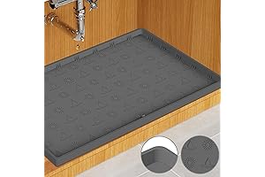 Practical Under Sink Mat Kitchen Waterproof - 28" X 22" Non-Slip Silicone Cabinets Drip Tray