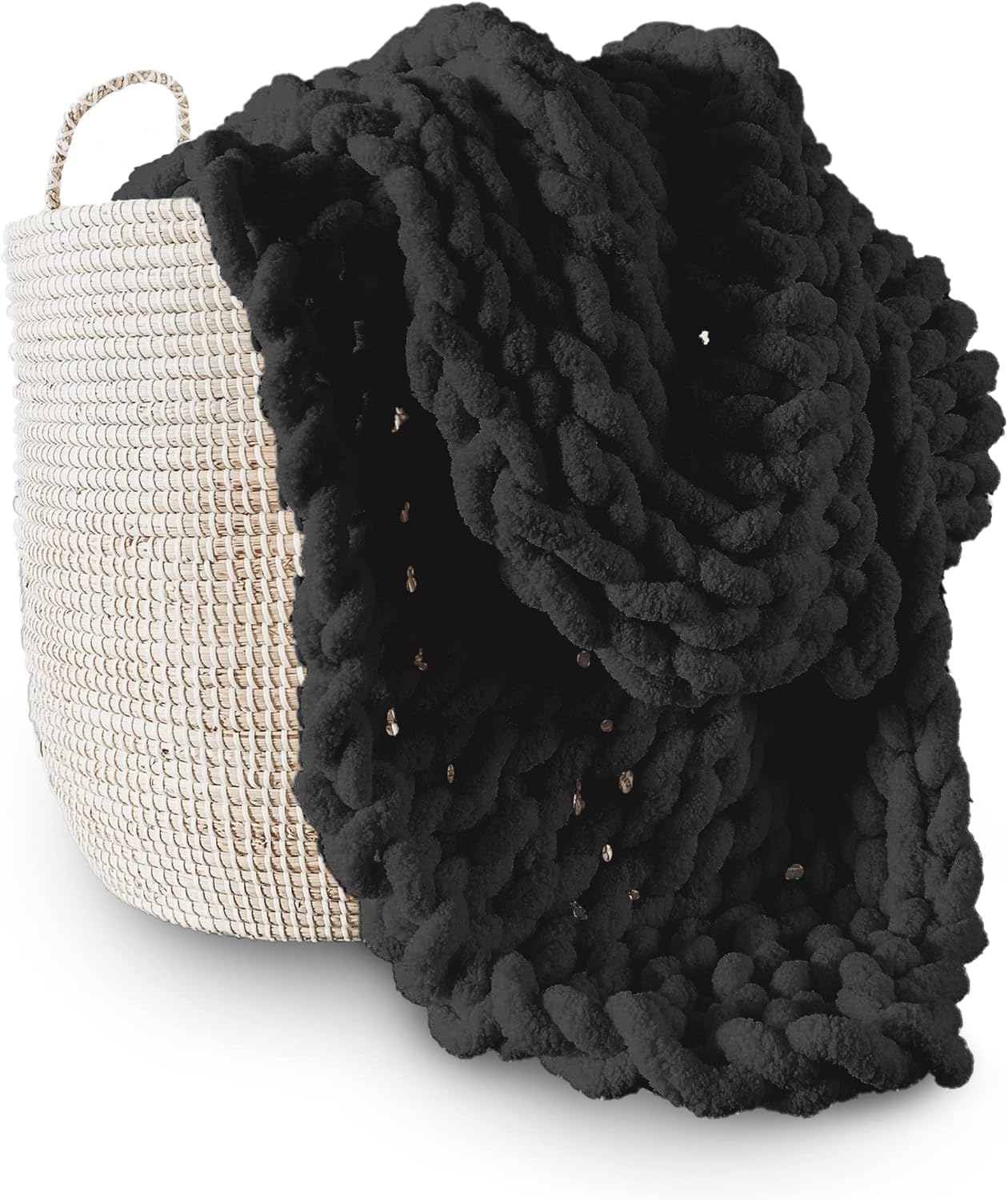 Coperta a maglia grossa con filato di ciniglia Jumbo 100 x 120 cm