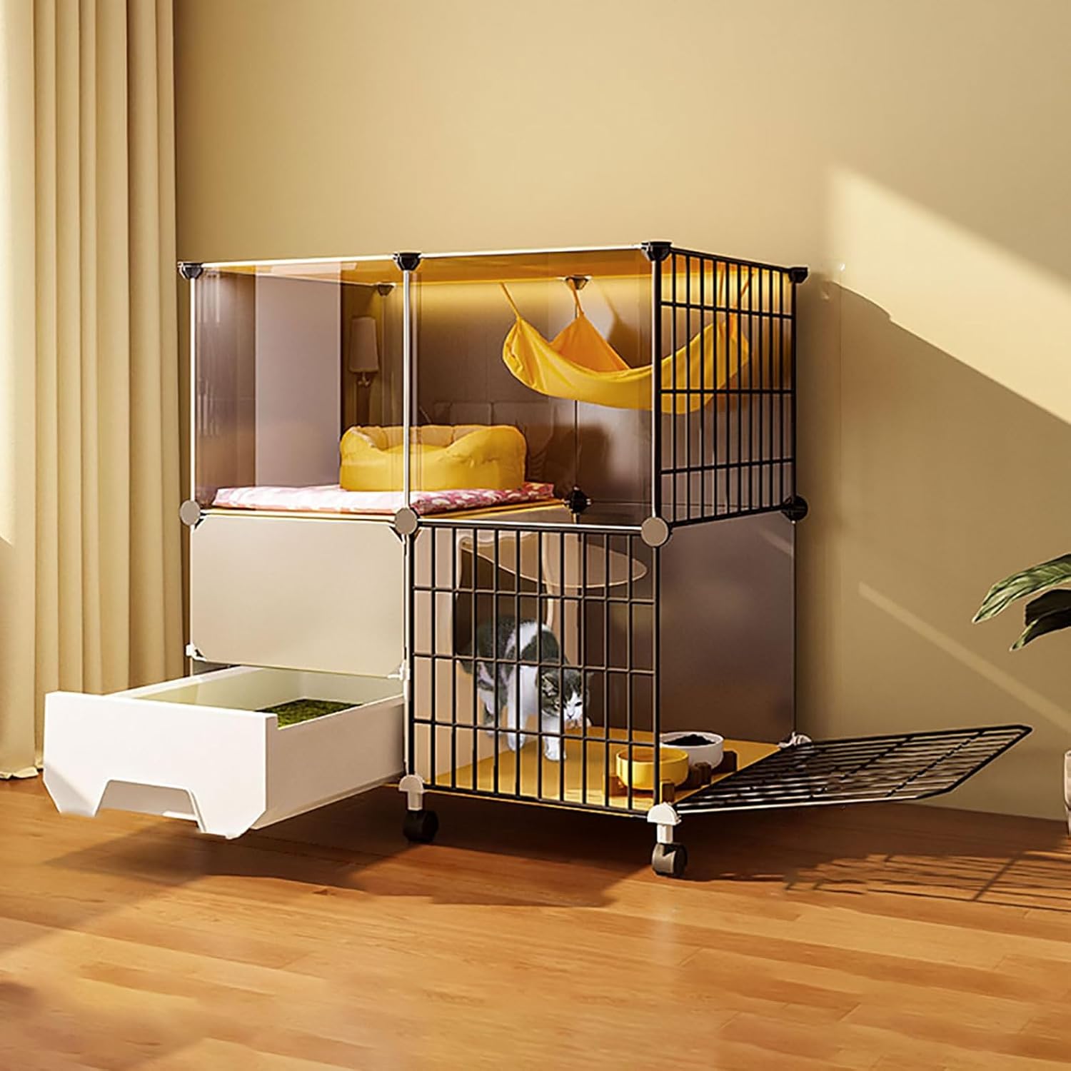 Cat Cage Indoor, Cat Enclosure DIY Pet Playpen Kitten Cage
