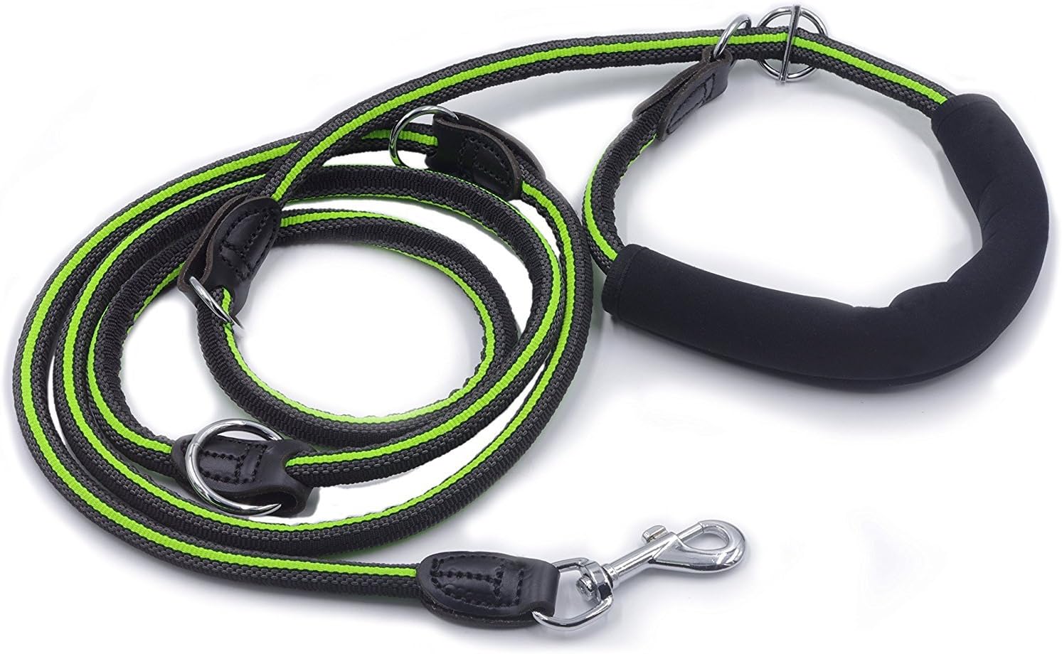 YOGADOG 8ft Multi-Function Nylon Rope Slip Dog Leash with Padded, Special Non-slip Design. For Medium and Large Dogs