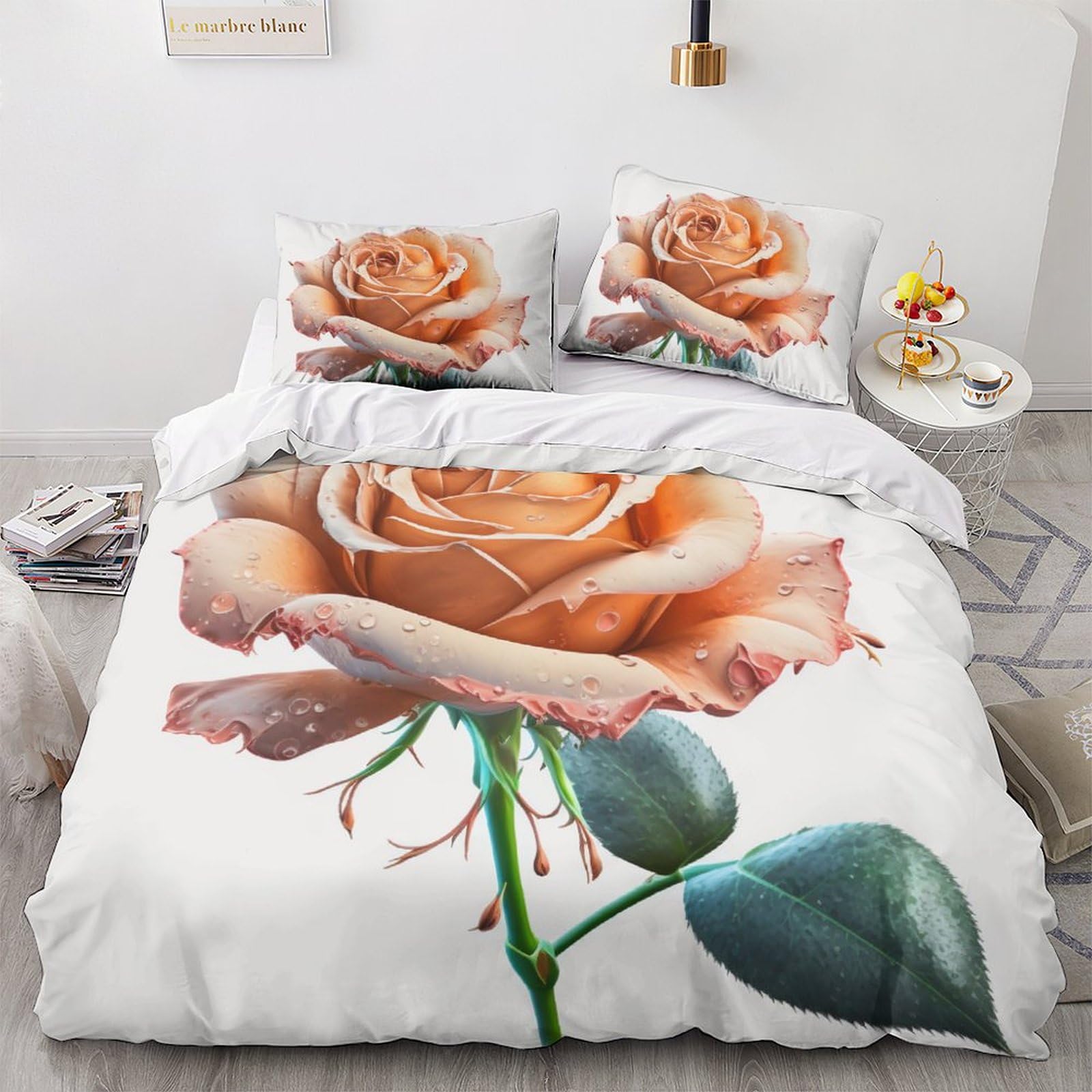 Parure de lit rose pour enfants et adultes comprenant housse de couette double