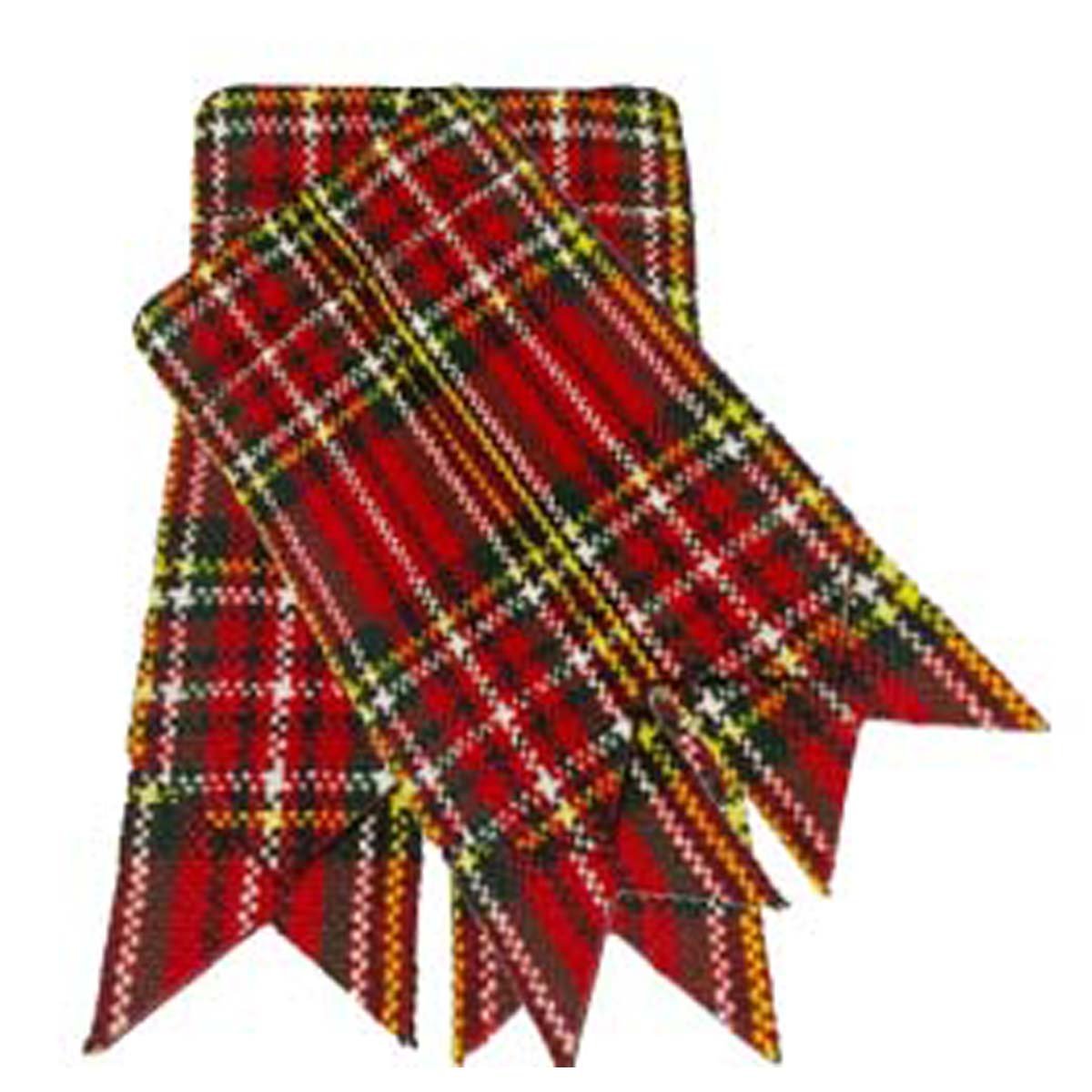 Ajw Royal Steward Multi Scottish Kilt Sock Flashes Various Tartans Kilt Hose Flashes Pointed (Royal Steward Multi)