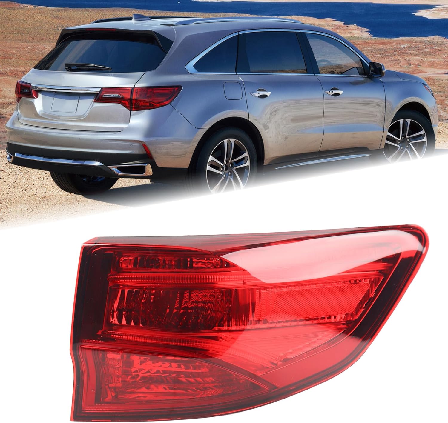 RH LED Tail light Assembly Fit for 2014 2015 2016 2017 2018 2019 2020 Acura MDX Outer Rear Lamp With Bulbs Right Passenger Side 33500TZ5A02 AC2805103C