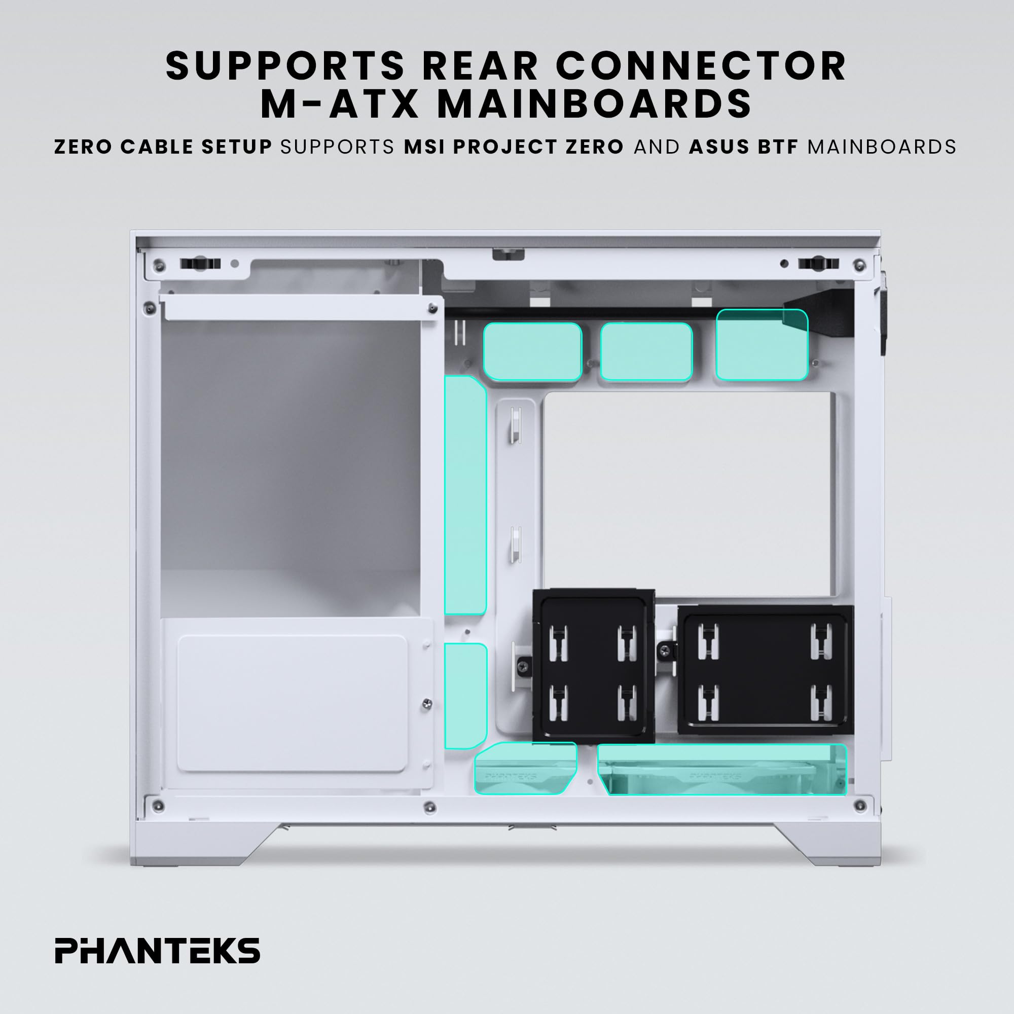 Phanteks XT V3, Case Gaming Compatto Micro-ATX, Vetro Temprato Frontale e Laterale, 3 Ventole D-RGB da 120mm incluse, Supporto Radiatore da 360mm, Bianco