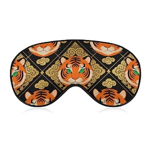 Sleep Mask Blackout Eye Mask for Sleeping Tiger Pattern Night Blindfold for Men Women