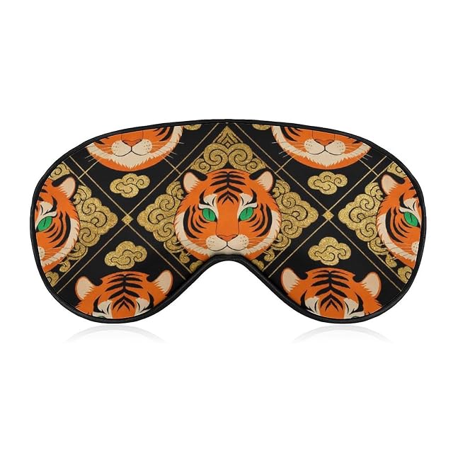 Sleep Mask Blackout Eye Mask for Sleeping Tiger Pattern Night Blindfold for Men Women