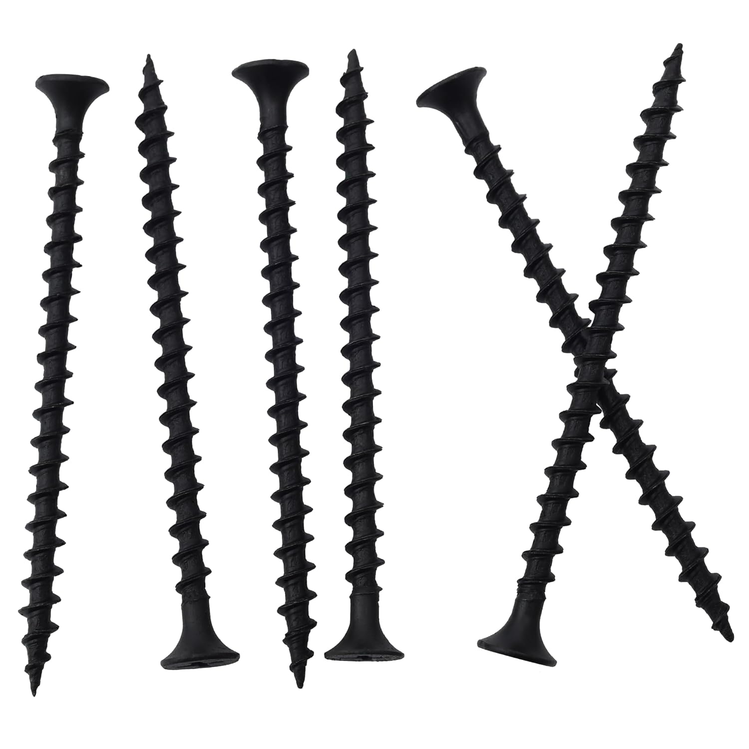 JEGONFRI High Hardness Drywall Screws Assortment Kit, 166 pcs, Coarse Thread, Phillips Drive, Black Wood Screws, Screws Assortment, Screws Set, 6 Sizes (3”,2”,1-1/2”,1-1/4”,1”,3/4”)