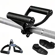 V Bar Landmine Handle Attachment - Adjustable T Bar Row Attachment, T Bar Handle for Barbell, Steel T Bar Row Protectors, Fits 1-2” Olympic Bar for Home Gym, Back & Core Training