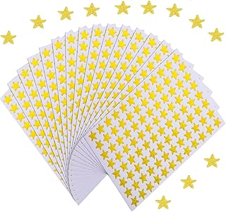 1920 Pcs 20 Sheets Gold Star Stickers, 1cm Self-adhesive Gold Stars, Reward Chart Stickers Mini Teacher Reward Stickers for Children Teachers Reward Chart Scrapbooking