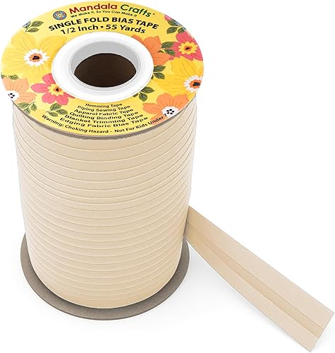 Miniatura 197 de Mandala Crafts Cinta al bies de un solo pliegue de 5/8 pulgadas para coser, acolchar, tuberías, dobladillo, manta y encuadernación de colcha, cinta