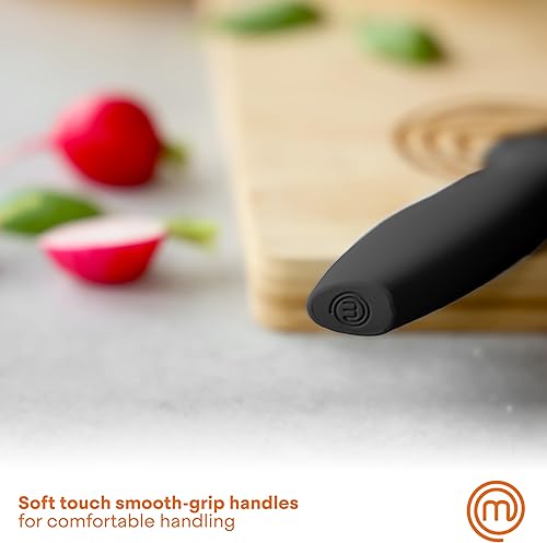 Miniatura 6 de MasterChef Juego de 3 cuchillos de cocina, juego de cuchillos pequeños para cocinar en casa, RV o campamento, corte extra afilado, cuchillas de