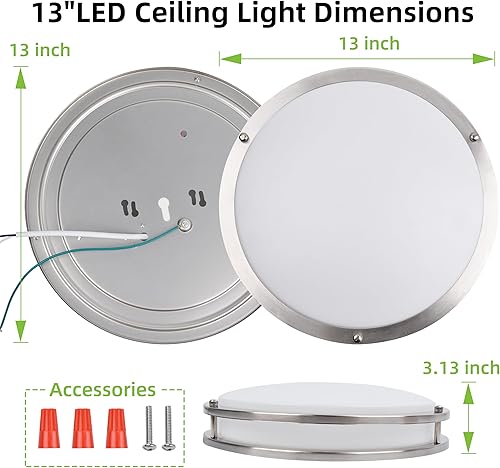 Miniatura 46 de hykolity Lámpara de techo LED de montaje empotrado de 10 pulgadas, 17 W, 1100 lm, 2700 K/3000 K/3500 K/4000 K/5000 K, luces de techo ajustables