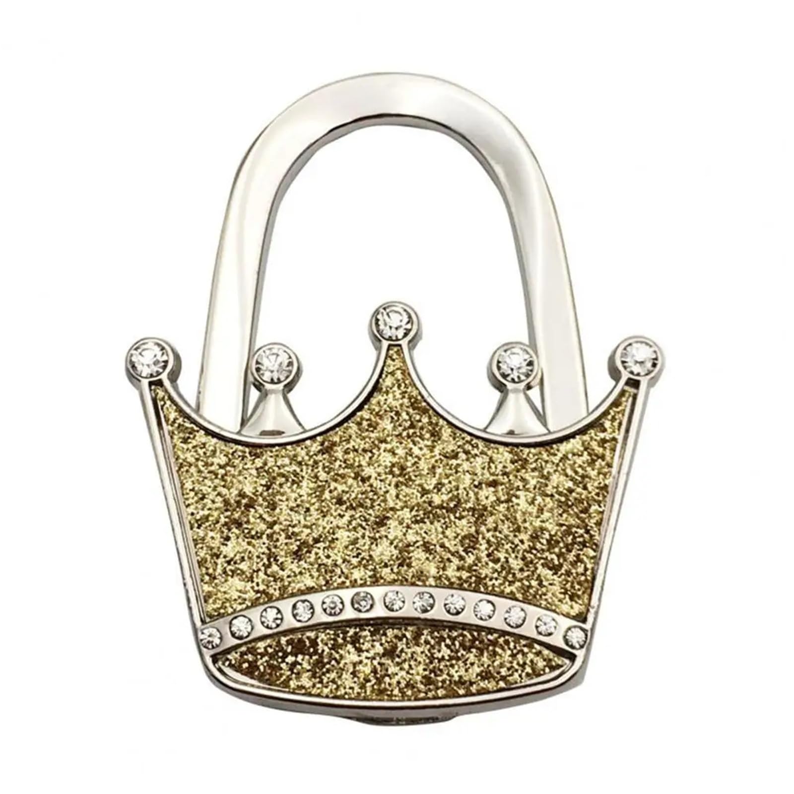 GHHZML Handbag Hooks for Tables Bag Hook Shiny Folding Zinc Alloy Rhinestone Crown Star Table Edge Handbag Hanger for Home Keychain Cute Pendant(Color02)