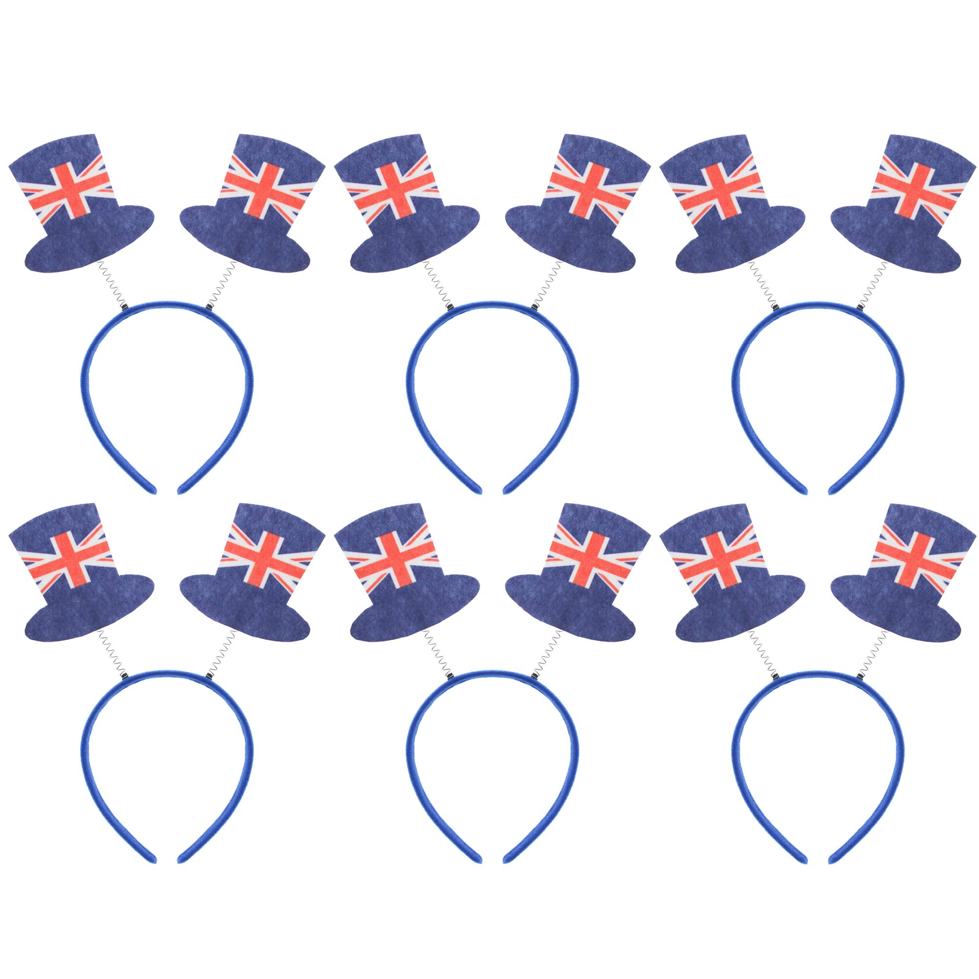 Zac's Alter Ego Pack of 6 Union Jack Flag Head Boppers, Sunglasses, Bunting, Hats, Wigs, Flags, Bow Ties, Shoelaces, Fans, Ties, Braces, etc... โ image 1