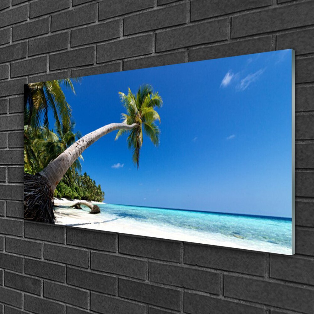 Tableau Moderne Sur Verre Acrylique – Paysage Plage Et Mer – Format 100x50 Cm – Marque Tulup