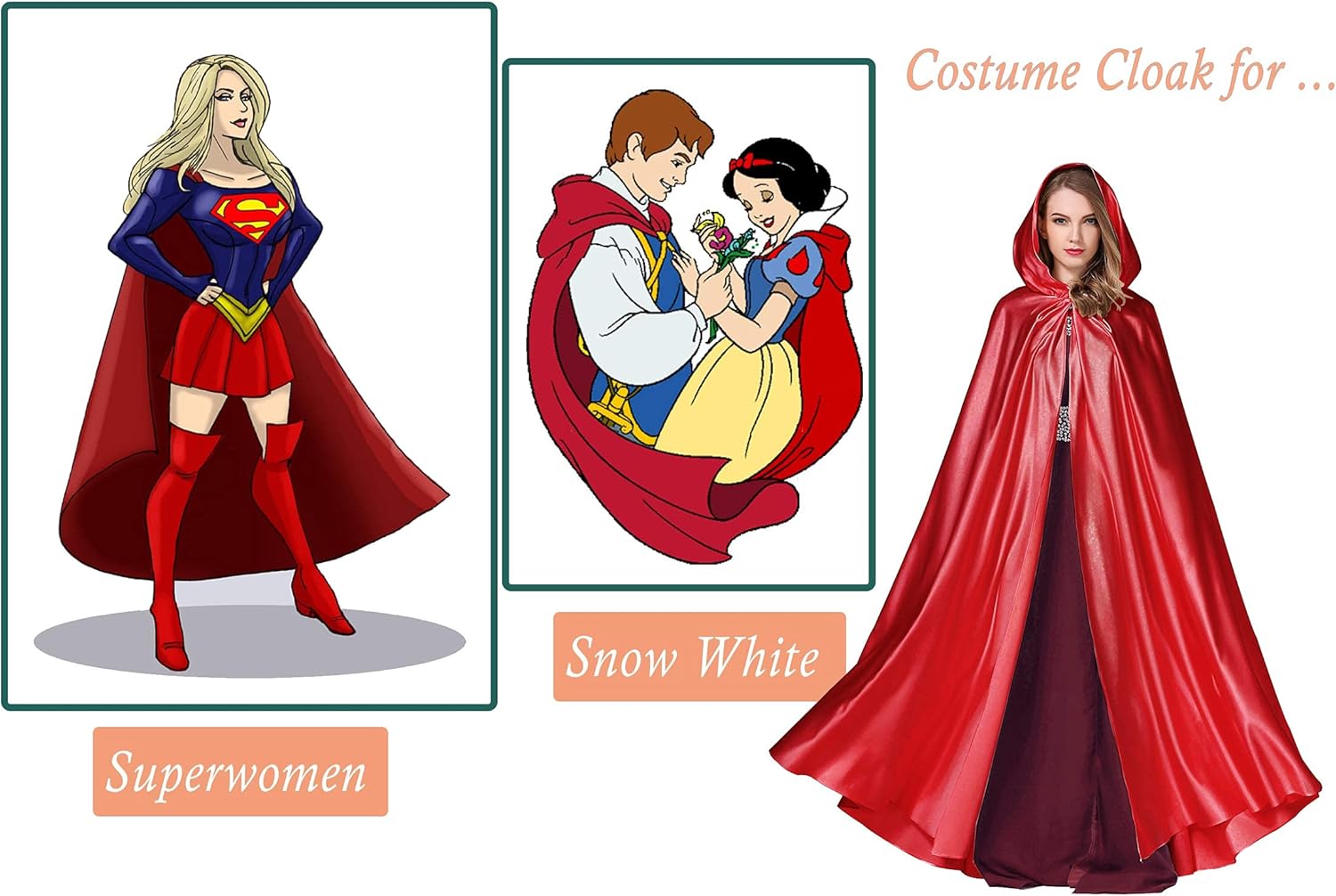 Vista 6 de BEAUTELICATE Capa con capucha de boda para mujer, poncho de longitud completa