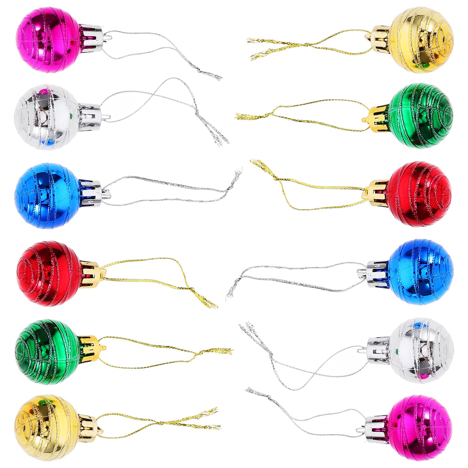 Gatuida 12 Stück Weihnachtskugeln 3cm Kunststoff Hängedekorationen mit Aufhängeloch für Weihnachtsbaum Party Innen und Außendeko