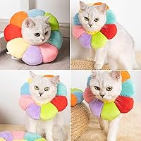 Vista 4 de KUDES Collar de Recuperación para Gatos y Perros Pequeños, Lindo Cono Protector para Cuello Después de la Cirugía, Collar Isabelino Ajustable