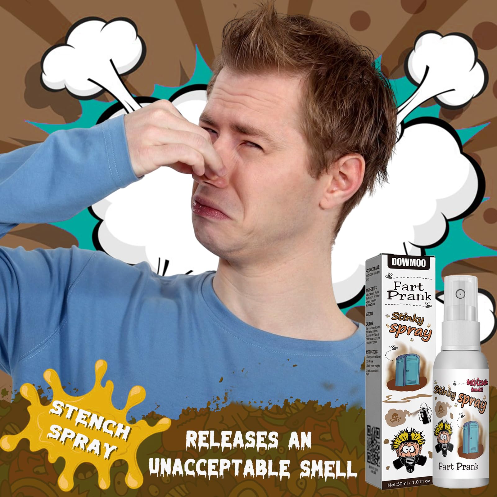 Spray Puant 3 Flacons - Farce Et Attrape, Odeur Forte Pour Blagues Entre Amis