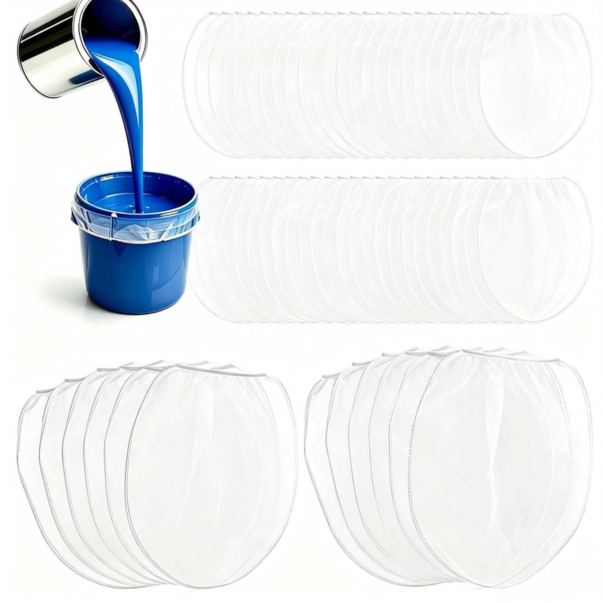 Paint Strainer Bags - 60 Pack Fine Mesh Filter -1