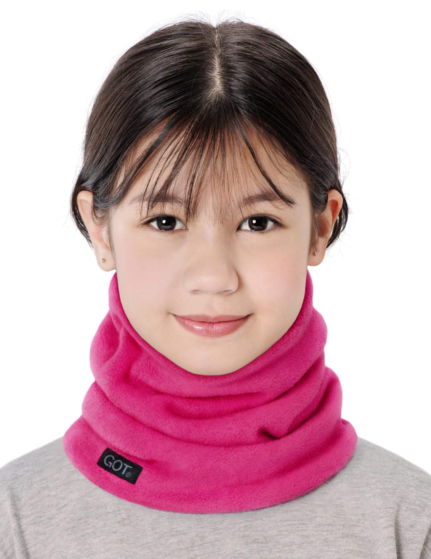 GOT Sports Calentador de cuello para niños, máscara de esquí de forro polar para niños y niñas, bufanda de doble capa (de 7 a 12 años)