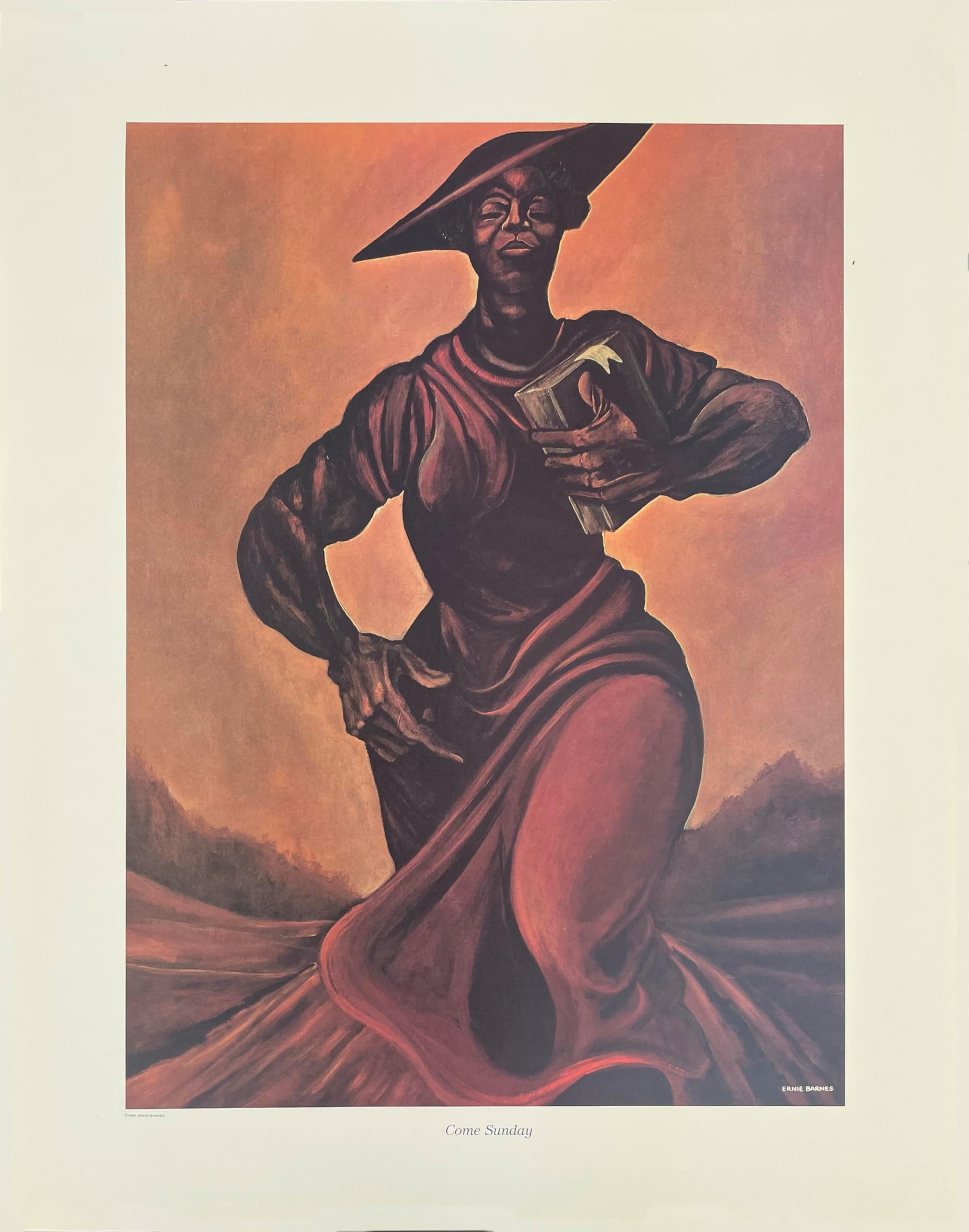 Ernie Barnes Come Sunday print 18 x 13.5 in.