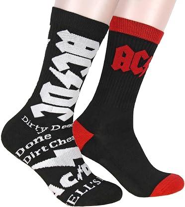 Meias esportivas masculinas com logotipo AC/DC, pacote com 2 pares, Multicolorido., 9-11 por Artista não identificado — capa do álbum