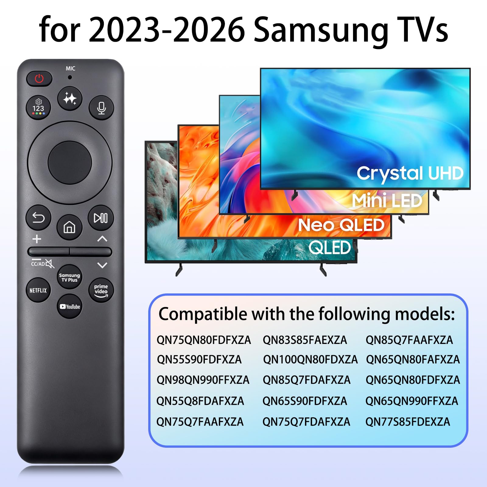 BN59-01480A TM2560E - Mando a distancia solar de voz para TV compatible con televisores Samsung | Para Neo QLED OLED 4K/8K The Frame The Serif UHD Series 2023-2026
