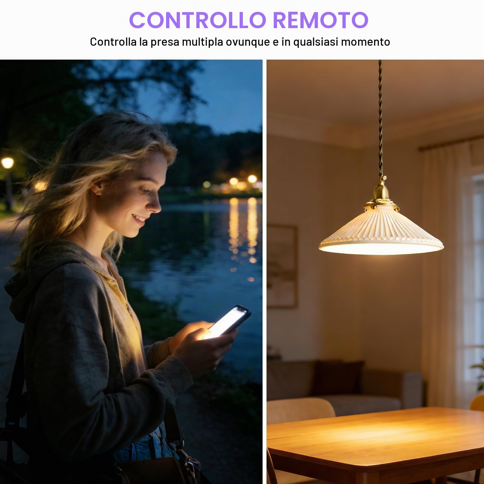 ANTELA Multipresa Smart con Monitoraggio del Consumo Ciabatta Smart Alexa | Protezione da Sovraccarico, 4 Prese AC + 4 Porte USB, Telecomando APP, Programma e Timer