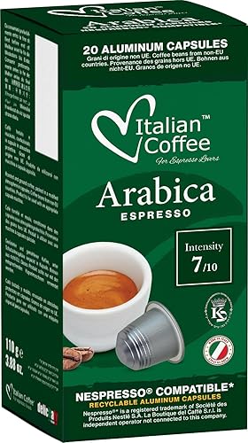 DELICITALY Pure Italian Food Cápsulas de café italiano compatibles con máquinas originales Nespresso, cápsulas espresso (100 cápsulas de aluminio