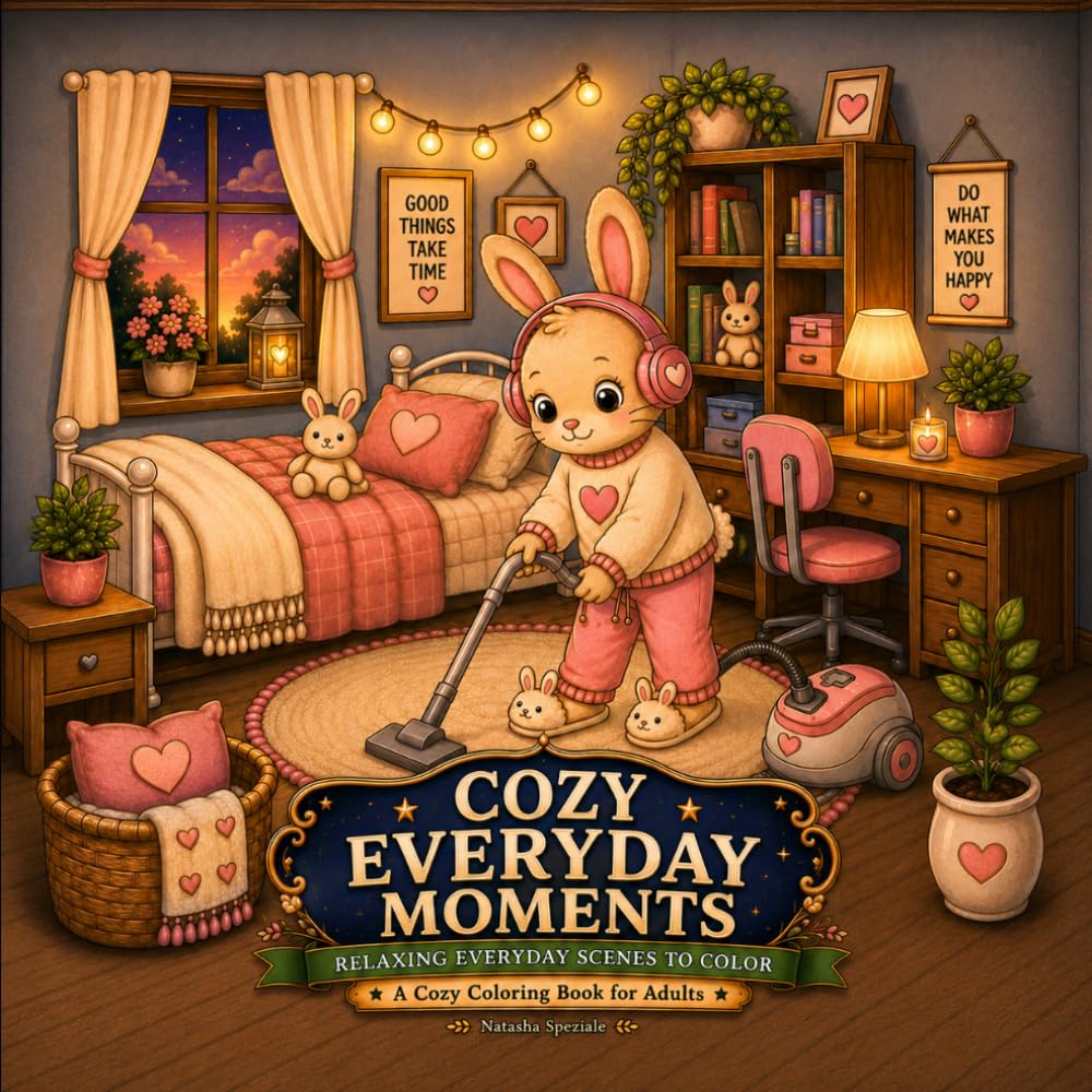 Cozy Everyday Moments: Relaxing Everyday Scenes to Color: A Cozy Coloring Book for Adults (Cozy Moments)