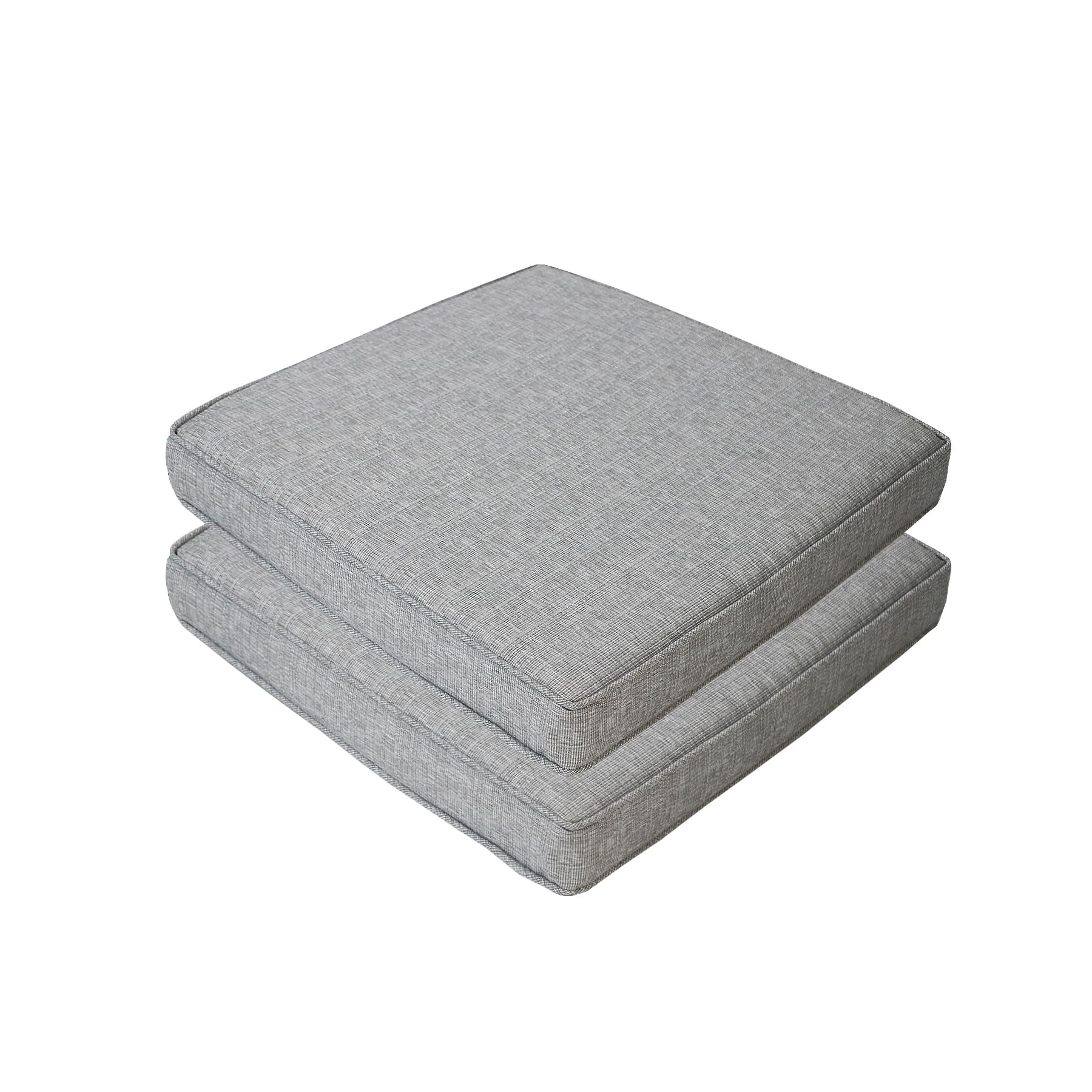 20x20 inch patio chair cushion 2/pack resilient foam filling water repellent stain-resistant uv resistant weather resistant with zipper for patio furniture stone gray