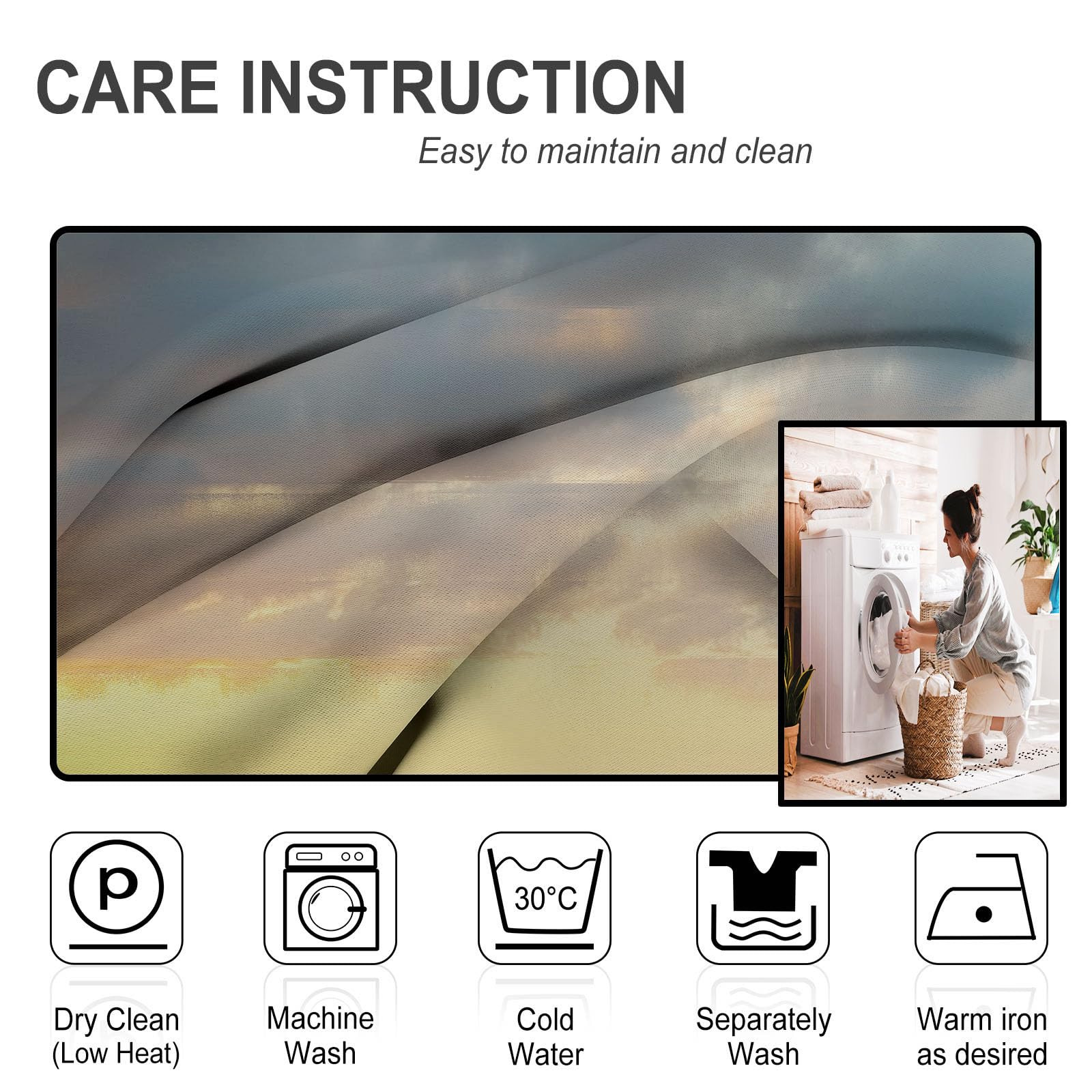 Vorhang Blickdicht Vorhänge Verdunkelungsvorhang,Ruhiger Strand Gardinen Mit Ösen Wohnzimmer Schlafzimmer,Natur Sonnenuntergang Thermovorhang 3D H 214 x B 132 cm Ösenschal 2Er Set