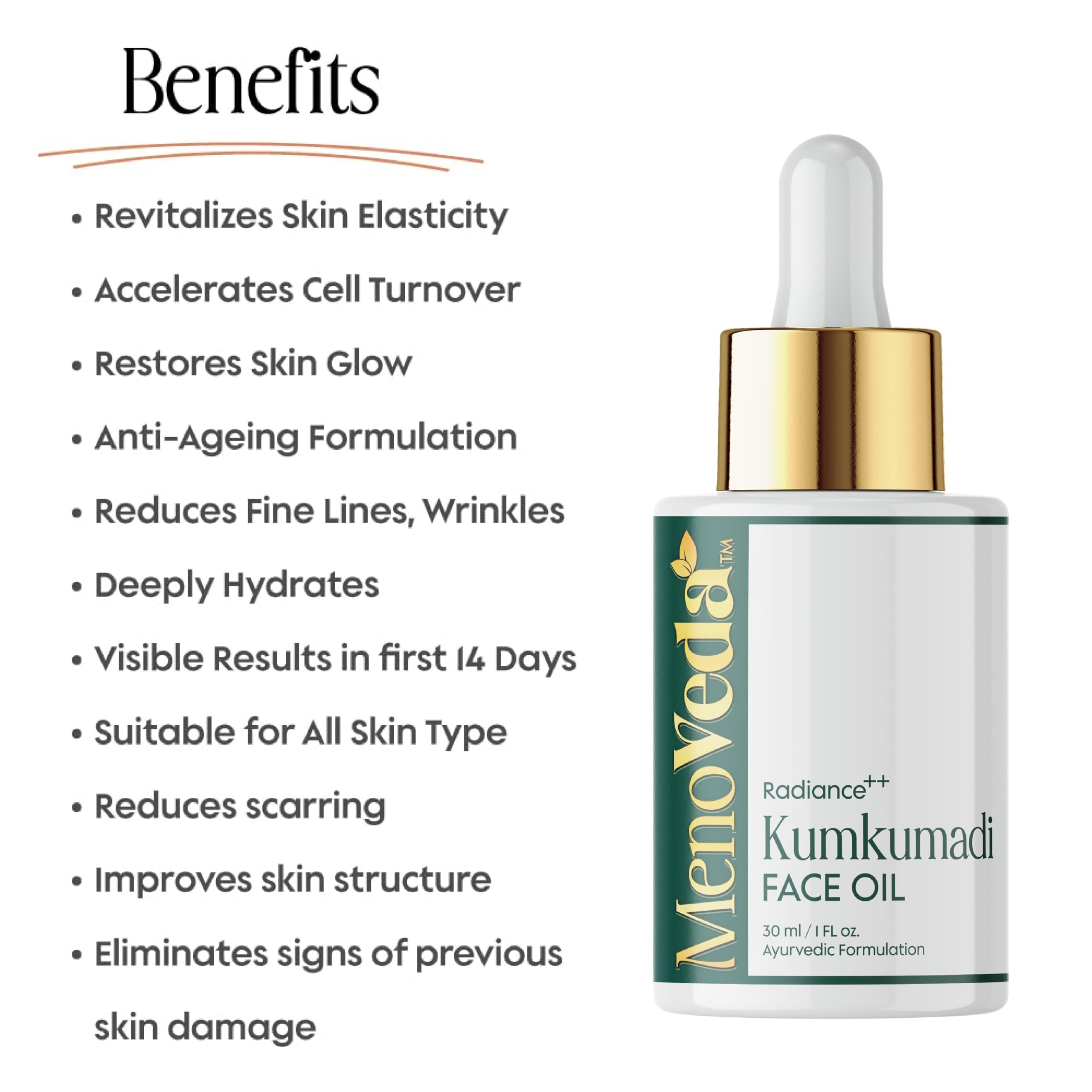 Menoveda Kumkumadi Face Oil for Glowing Skin - 30 ml 3