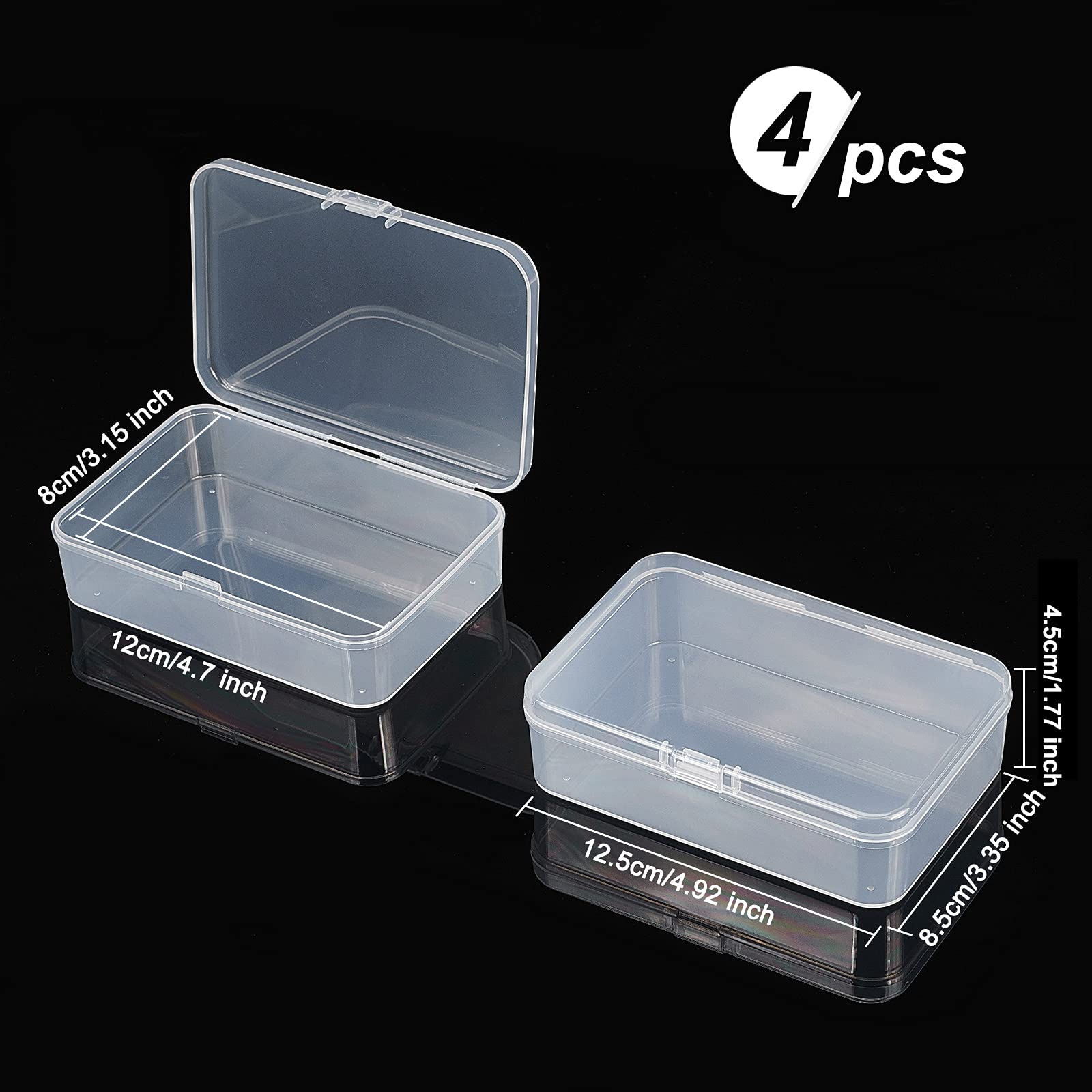 Rongxze 30 Pezzi Scatoline Plastica, Contenitori Plastica Piccoli Trasparente con Coperchio, Piccoli Contenitori per Perline per Fai da Te Gioielli, Pillole, Unghie, Artigianato, Vite (Bianco