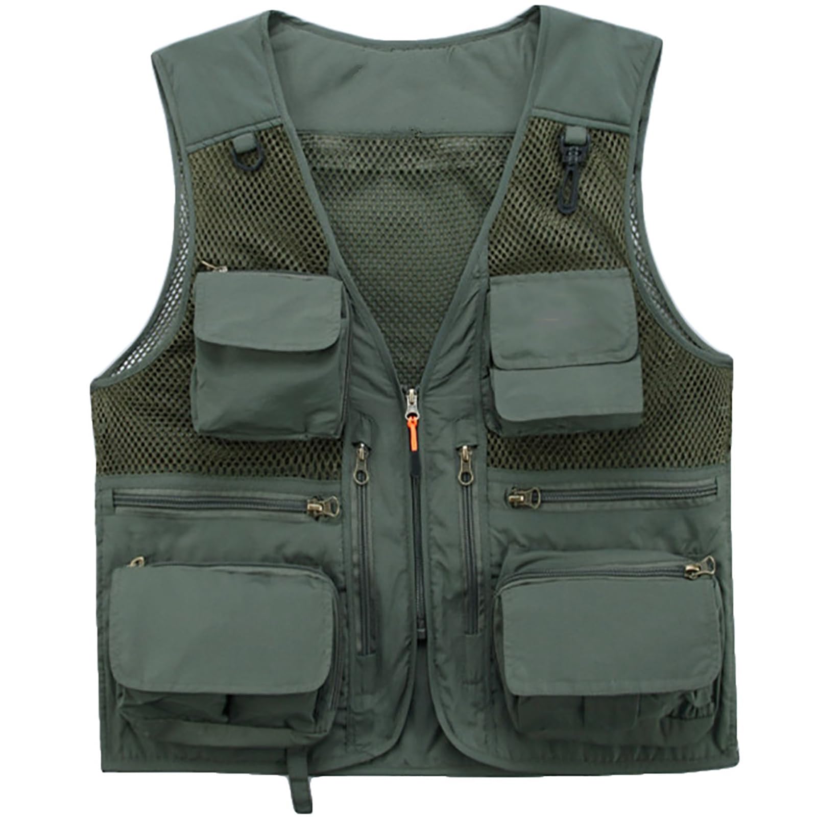 Mire Hommes Pêche Gilet Respirant Gilet De Photographie Extérieur Chasse Séchage Rapide(Size:XL,Color:Vert)