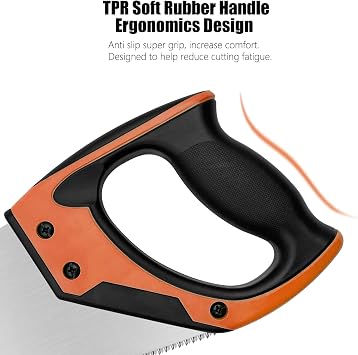 Wood Hand Saw, 11 TPI Universal Handsaw Non-Slip Ergonomic Handle Rustproof Wood Saw, 14 Inch