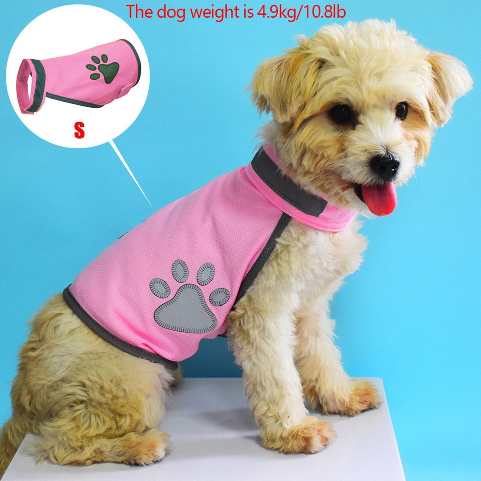 Gilet pour animal de compagnie pour protection de nuit – Gilet rose réglable pour la sécurité du chien | Gilet haute visibilité pour garder les chiens visibles | Harnais réfléchissant confortable