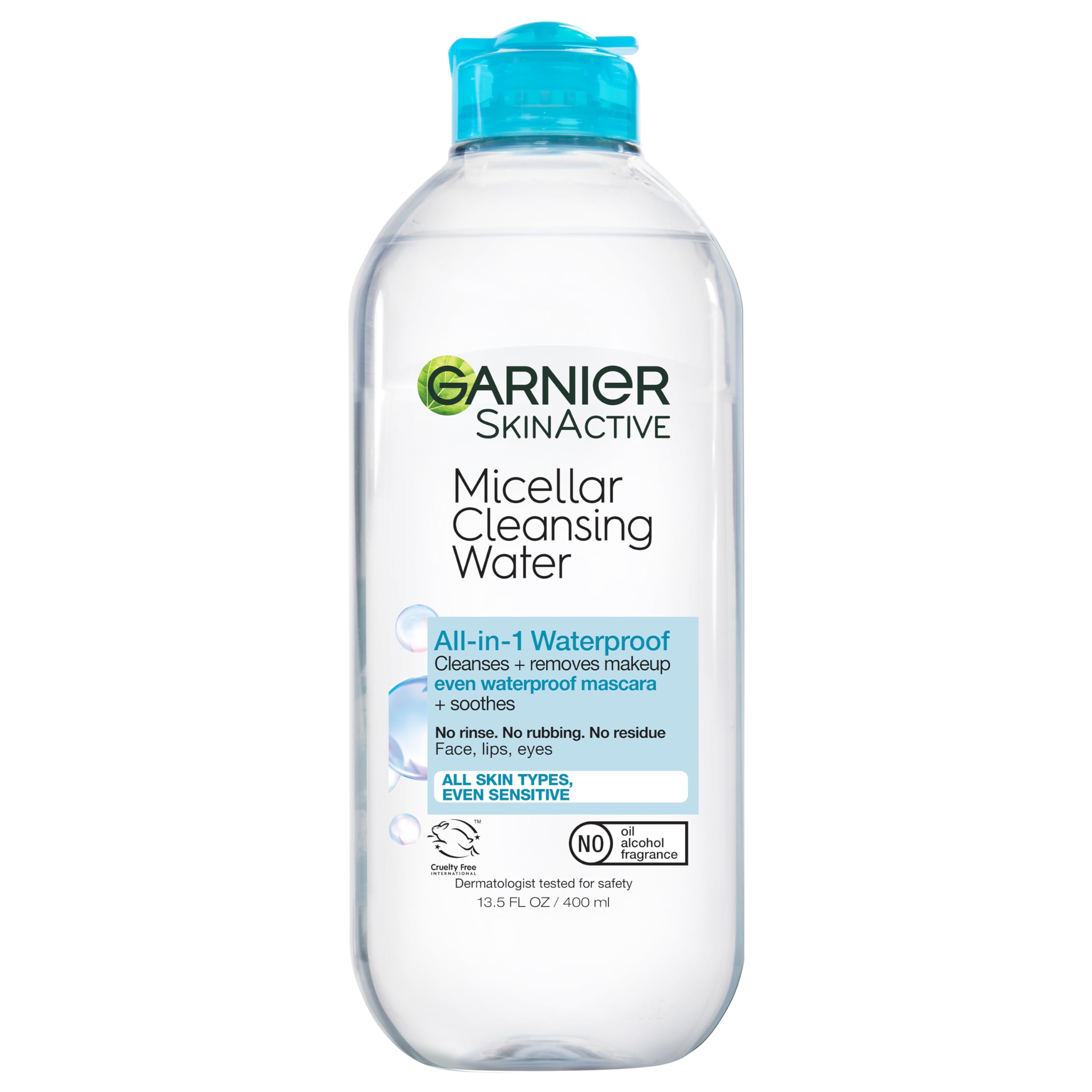 Garnier SkinActive Micellar Cleansing Water, For Waterproof Makeup, 13.5 Fl Oz