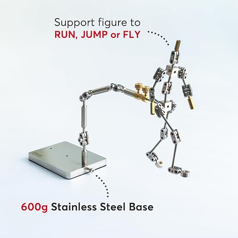 Stop Motion Rig - Stainless Steel Rig Arm for Stop Motion Animation, 5 Flexible Joints for Articulated Movement, Armature Support Tool for Hobbyists & Studios, Hold up to 280g