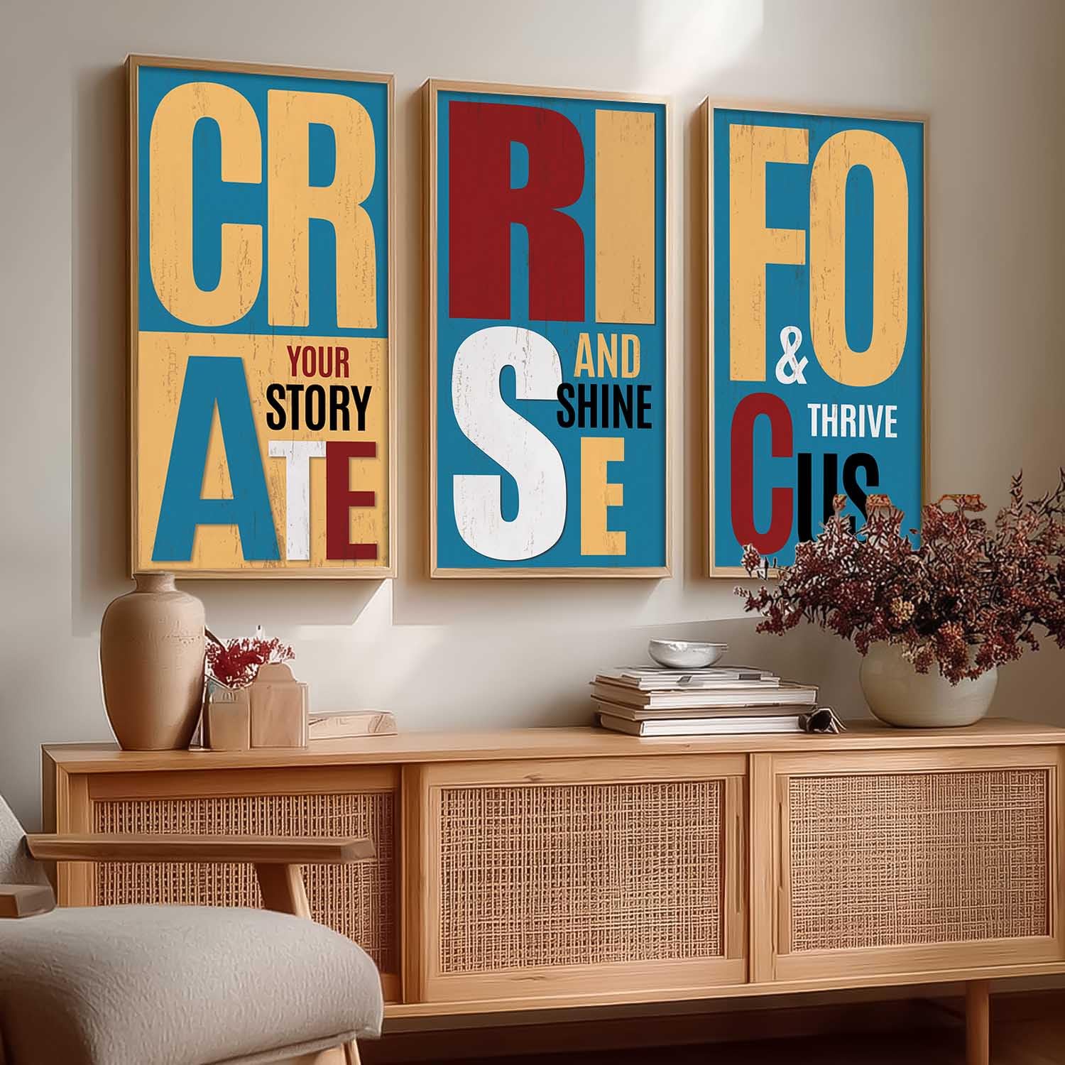 Motivational Wall Art - Set of 3 Framed Prints -11