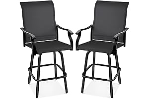 Best Choice Products Set of 2 Swivel Barstools for Optimal Bar Height Patio Seating